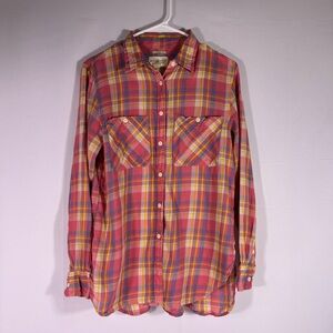 Denim & Supply Ralph Lauren Utility Pink Plaid Button-Down Shirt Size Medium
